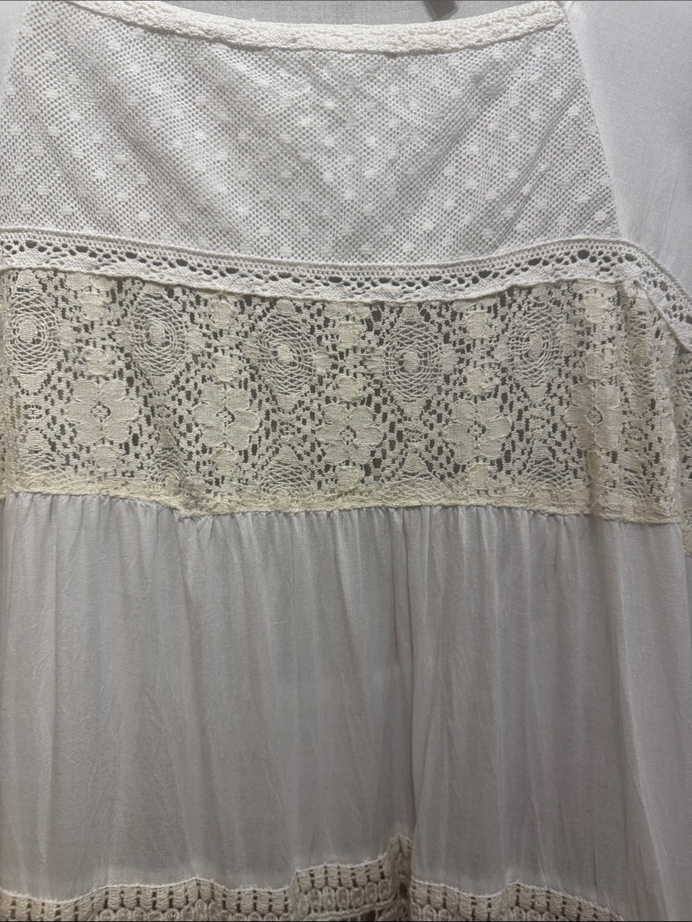Ivory Crochet Lace Boho Tunic L - Picture 7 of 13